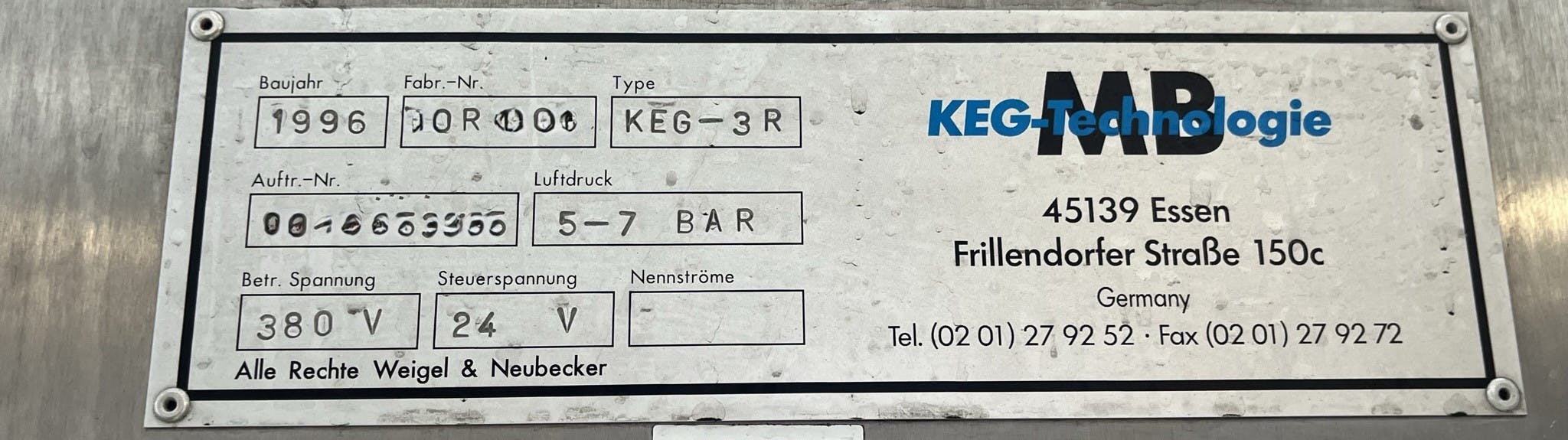 Rozložení of C.A. NEUBECKER 100 KEG/ h 